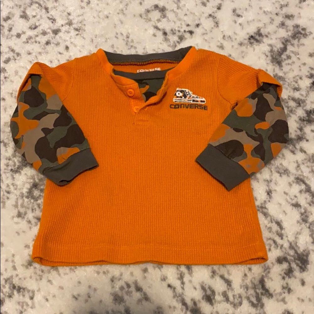 3/$15 Converse Camo and Orange shirt